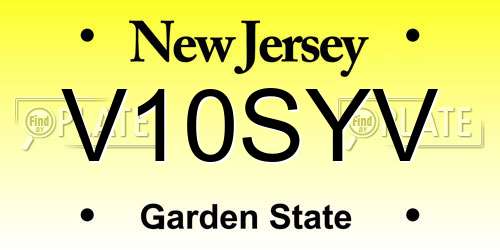 V10SYV New Jersey License Plate