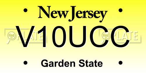 V10UCC New Jersey License Plate