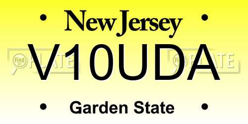 V10UDA New Jersey License Plate