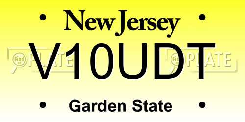 V10UDT New Jersey License Plate