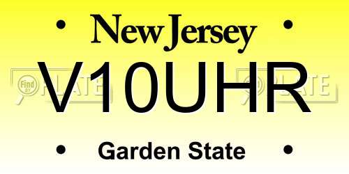 V10UHR New Jersey License Plate