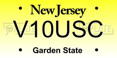 V10USC New Jersey License Plate