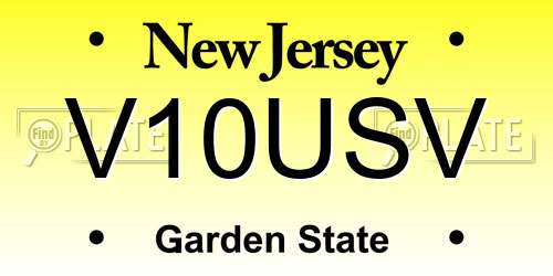 V10USV New Jersey License Plate