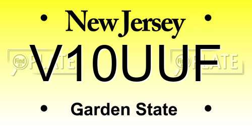 V10UUF New Jersey License Plate
