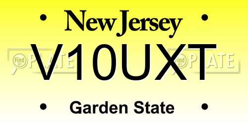 V10UXT New Jersey License Plate