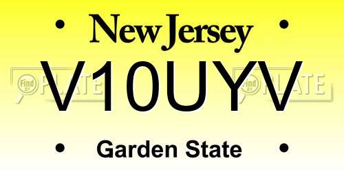 V10UYV New Jersey License Plate