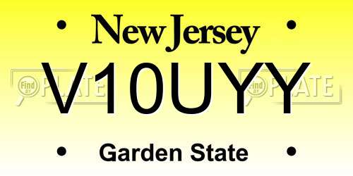 V10UYY New Jersey License Plate