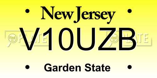 V10UZB New Jersey License Plate