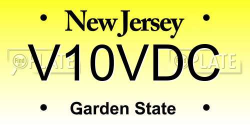 V10VDC New Jersey License Plate