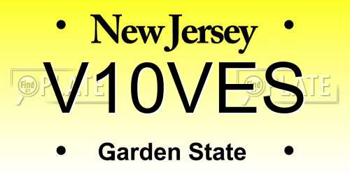 V10VES New Jersey License Plate