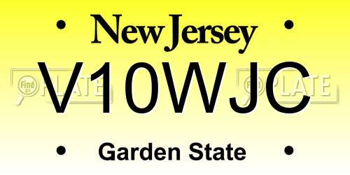V10WJC New Jersey License Plate