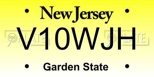 V10WJH New Jersey License Plate