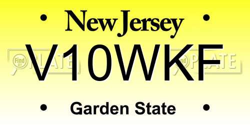 V10WKF New Jersey License Plate