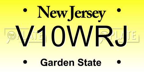 V10WRJ New Jersey License Plate