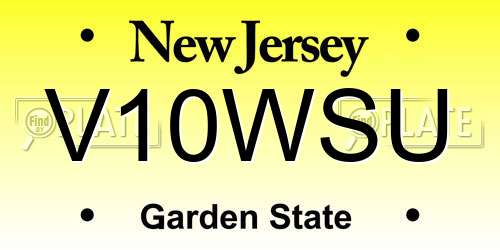 V10WSU New Jersey License Plate