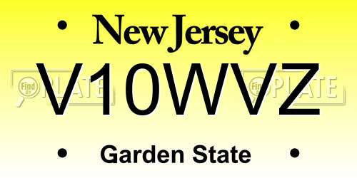 V10WVZ New Jersey License Plate