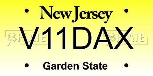 V11DAX New Jersey License Plate