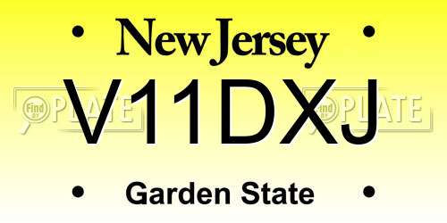 V11DXJ New Jersey License Plate