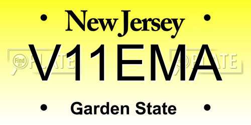 V11EMA New Jersey License Plate