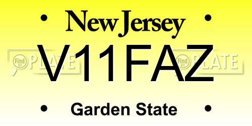 V11FAZ New Jersey License Plate