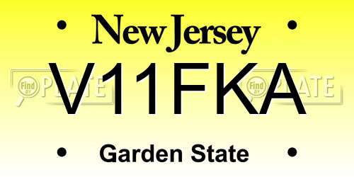 V11FKA New Jersey License Plate
