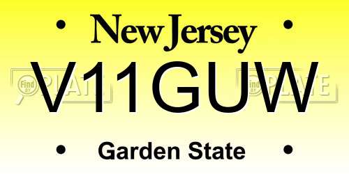 V11GUW New Jersey License Plate