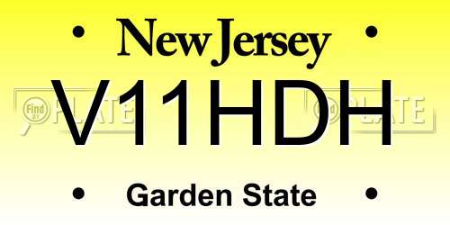V11HDH New Jersey License Plate