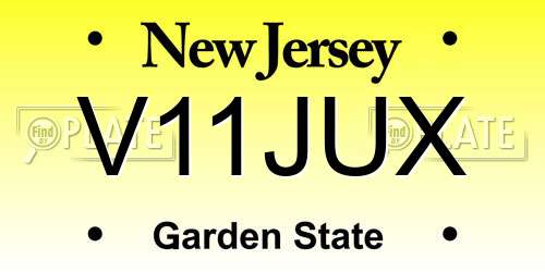 V11JUX New Jersey License Plate