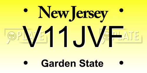 V11JVF New Jersey License Plate