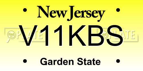 V11KBS New Jersey License Plate