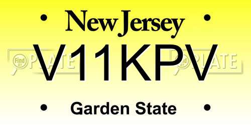 V11KPV New Jersey License Plate