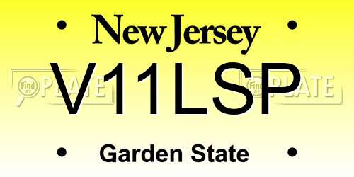 V11LSP New Jersey License Plate