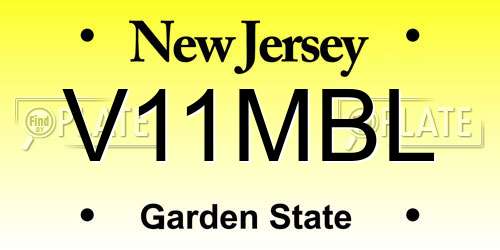 V11MBL New Jersey License Plate