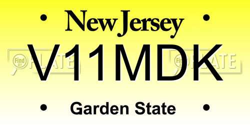 V11MDK New Jersey License Plate