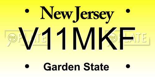 V11MKF New Jersey License Plate