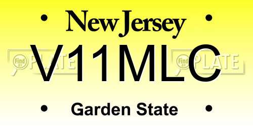 V11MLC New Jersey License Plate