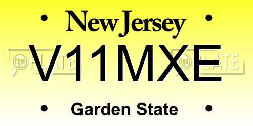 V11MXE New Jersey License Plate