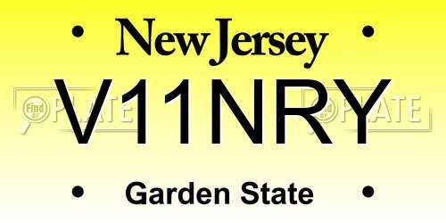 V11NRY New Jersey License Plate