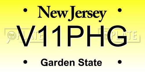 V11PHG New Jersey License Plate