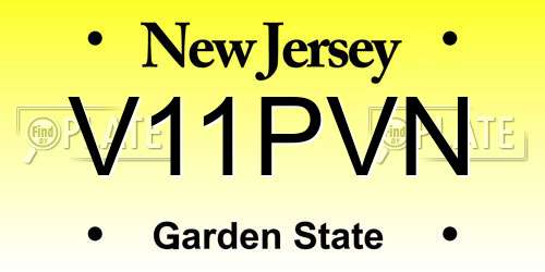 V11PVN New Jersey License Plate