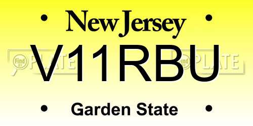 V11RBU New Jersey License Plate
