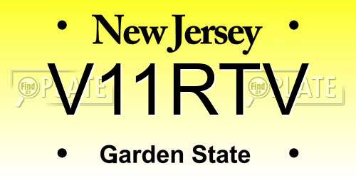 V11RTV New Jersey License Plate