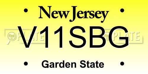 V11SBG New Jersey License Plate
