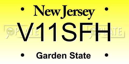 V11SFH New Jersey License Plate
