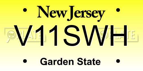 V11SWH New Jersey License Plate