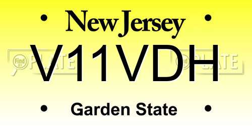V11VDH New Jersey License Plate