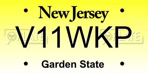 V11WKP New Jersey License Plate