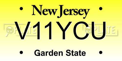 V11YCU New Jersey License Plate