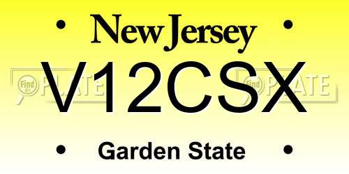 V12CSX New Jersey License Plate