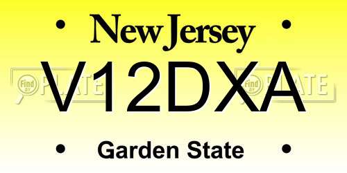 V12DXA New Jersey License Plate